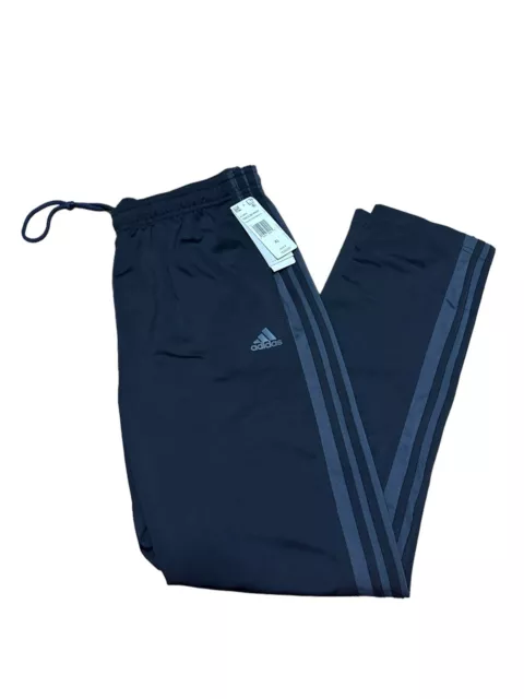 Men's Adidas Tricot Zip Track Striped Pants Carbon Black Size XL New With Tags