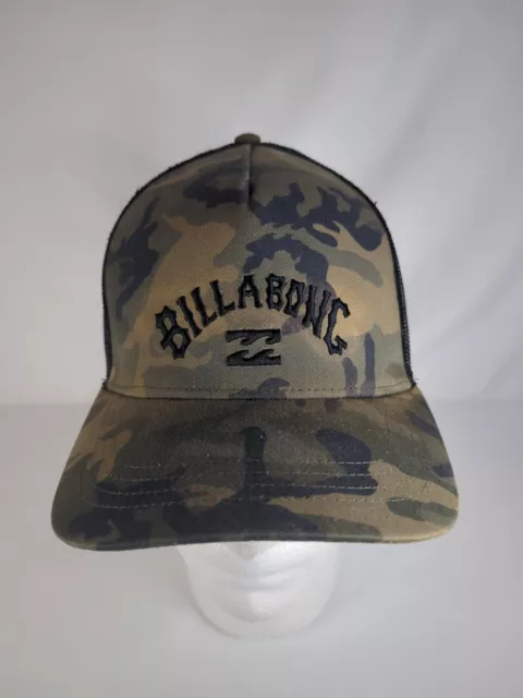 Billabong Hat Adult Snapback Brown Camo Mesh Baseball Cap Trucker Beach Surfer