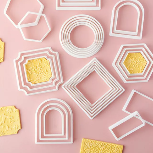 Geometry Round Square Cookie Cutter Sugarcraft Fondant Cake Decoration Mould