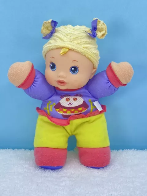 Baby Alive Soft Doll Purple Outfit, Blonde Hair, Blue Eyes Rattle Toy, 23cm