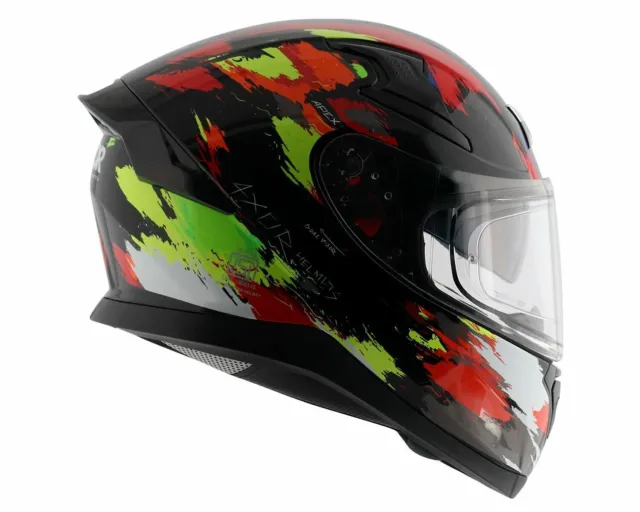 Axor " APEX RACER " Black-Neon-Yellow DOT & ECE Certified Motorcycle Helmets