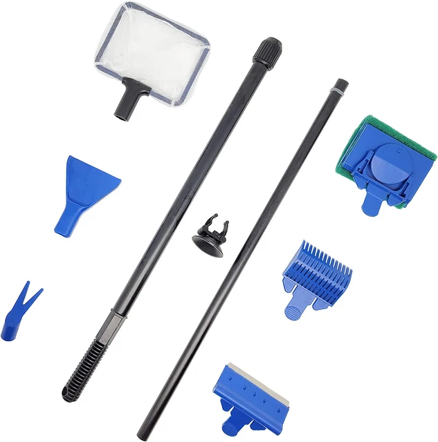 Fish Tank Cleaning Tools 5 in 1 Aquarium Clean Set Fish Net Gravel Rake Algae Sc