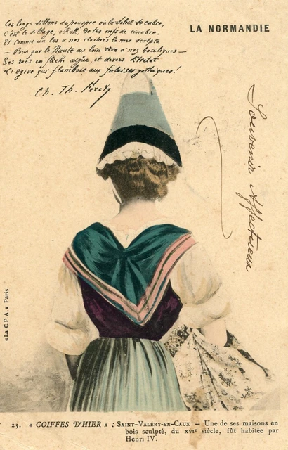 *33101 cpa La Normandie - yesterday's headdresses - Saint Valéry in caux