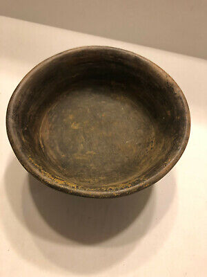 Authentic Pre Columbian Incised Mayan Olmec Blackware 2.35" X 6.25" Shaman Bowl 5