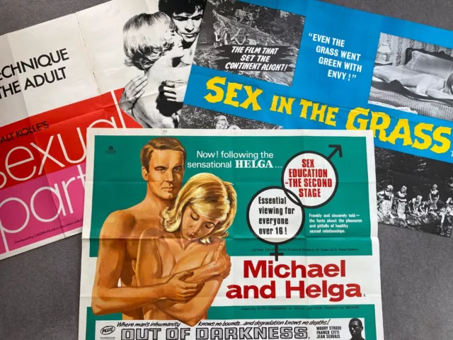 3 x Rare Original UK Quad Sexploitation Used Film Movie Poster 1960s JOB LOT