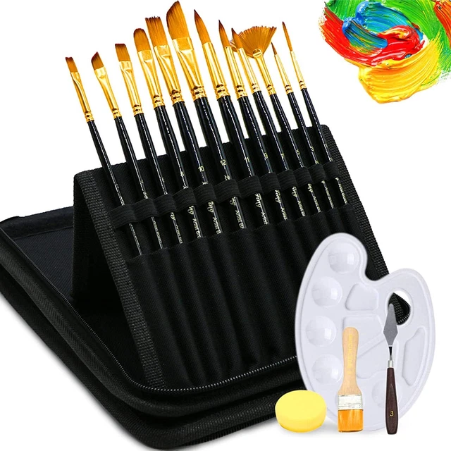 LandJoy Pennelli da Pittura,Paint Brush Set,12 Set di Pennello dell'artista P