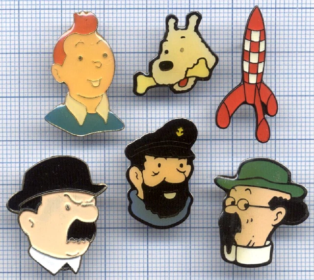 Lot 4 Broches Pin's Badges Tintin et Milou 💚 - Montres & Bijoux