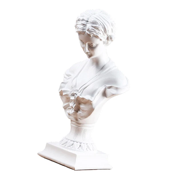 Estatua griega resina blanca escultura de retrato para dibujar romano