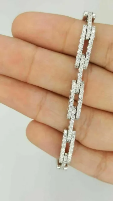 4Ct Round Cut Lab Created Diamond Women's Tennis Bracelet 14K White Gold Plated