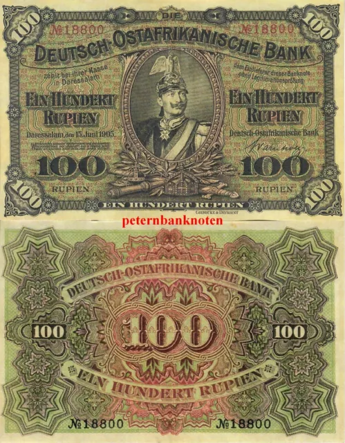 Deutsch Ostafrikanische Bank 100 Rupien 1905 TOP-REPRODUKTION /KOPIE 615#Kassenf