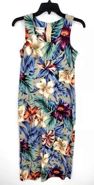 Hilo Hattie Hawaiian Dress Womens 6 Floral Tropic Sleeveless Sheath Vintage