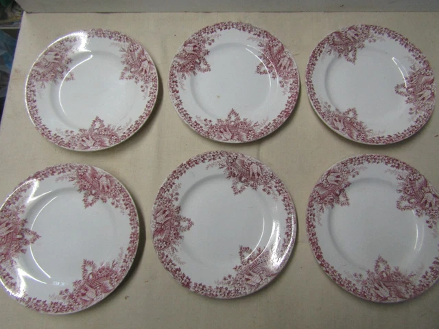serie de 6 assiettes plates en terre de fer saint amand colombier