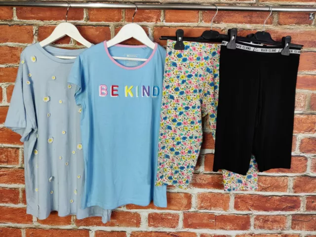 GIRLS BUNDLE AGE 11-12 YEARS RIVER ISLAND NEXT etc CROP LEGGINGS T-SHIRT 152CM