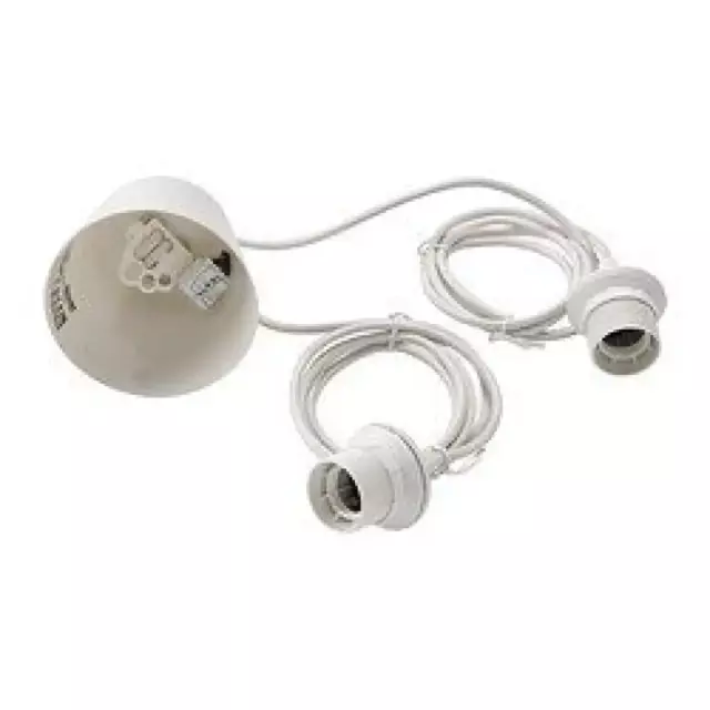 Ikea HEMMA Double Cord Set, White, 5 ' 11 " for hanging light fixtures / shades