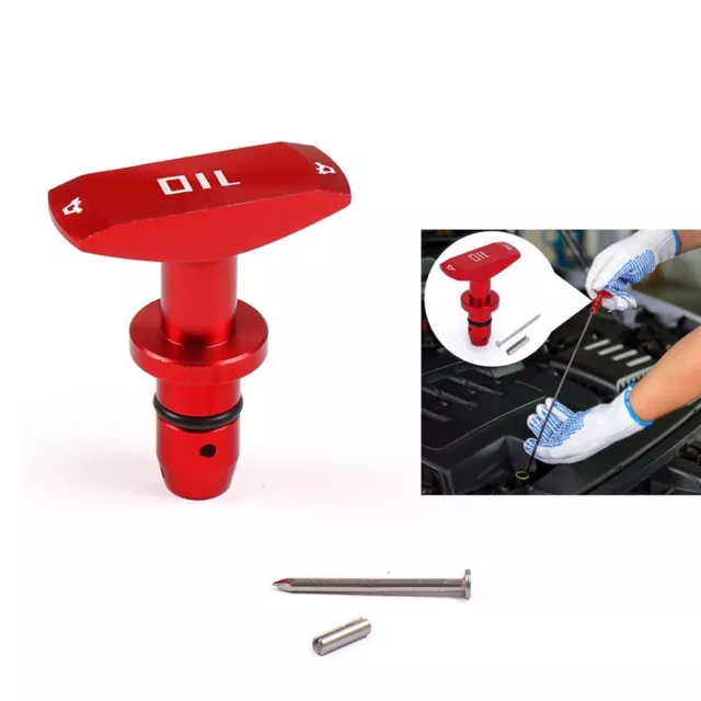 Hot Metal Oil Dipstick Handle Car Brand New Parts Red Refit High Quality