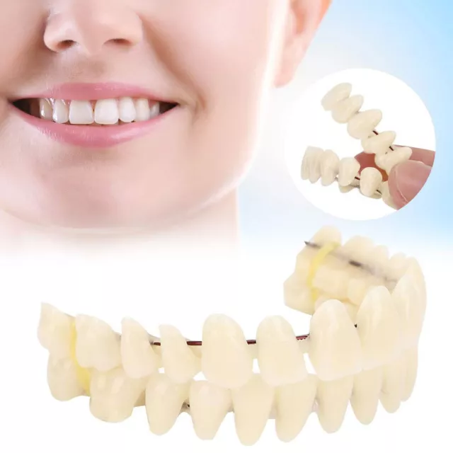 Snap On False Teeth Upper + Lower Dental Veneers Dentures Tooth Cover Set Hot