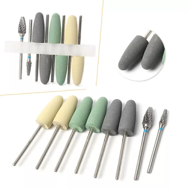 8pcs Dental Resin Base Acrylic Polishing Burs Drill Polisher Rotary Tools Kit