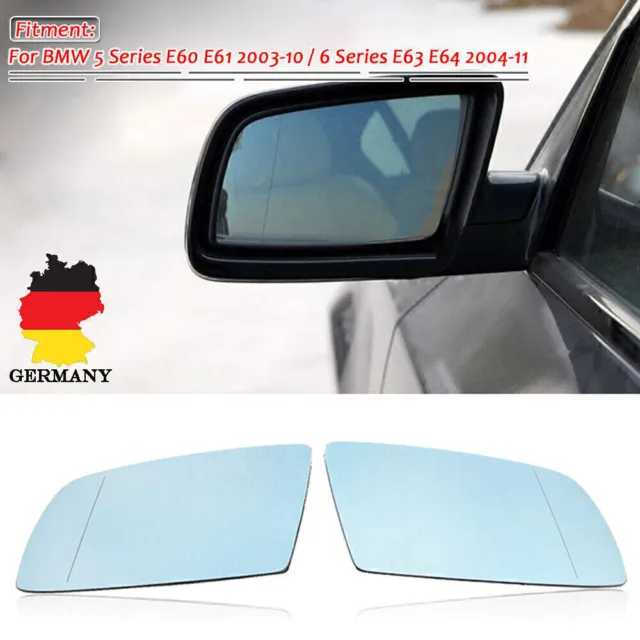 Für BMW 5er E60/E61 Spiegelglas Satz links Und rechts beheizbar 2003-2010 Blau.