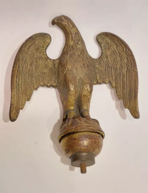 Rare Antique Bronze Brass Eagle Flag Topper Finial - Amazing Quality and Detail.