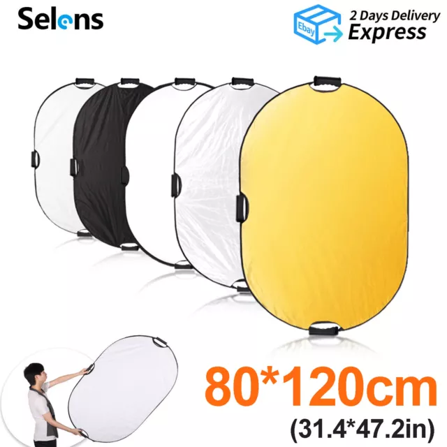 5in1 120cm 48" Light Reflector Panel Photography Collapsible Diffuser Handle