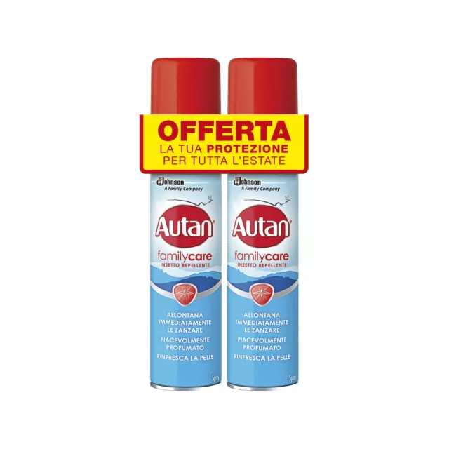 Autan Family Care Spray Bipacco Antizanzare Comuni e Tigre Insetto Repellente...