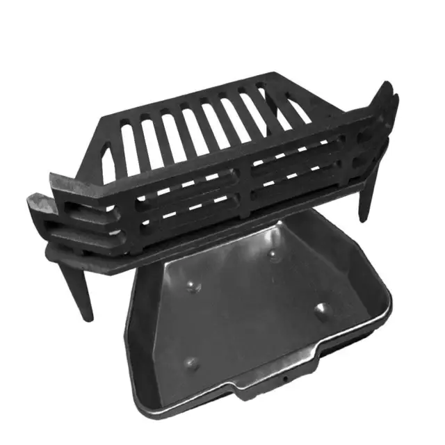 Your DIY Shop WW/Victorian Fire Grate, Ashpan Black for 16" Fireplace Opening