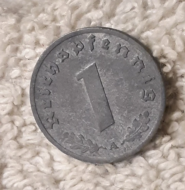 1943 A, 1 Reichspfennig ~ Germany ~ Vintage WW2 Heavily Circulated With Flaws