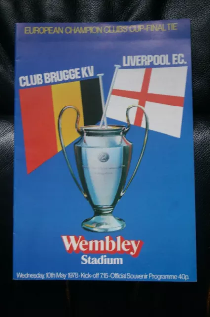 Club Brugge v Liverpool 1978 European Cup Final Programme and Ticket 2