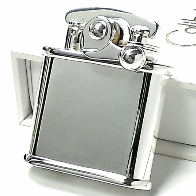 Colibri Silver Polished Mirror Surface Plain Flint Oil Lighter Made In Japan