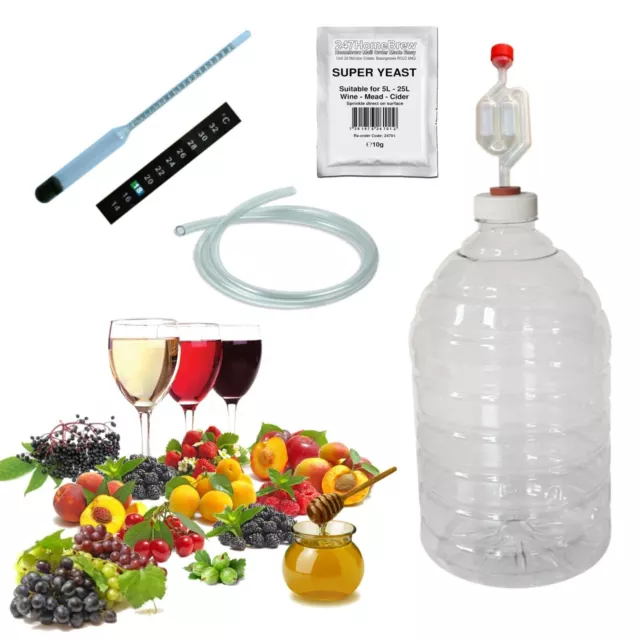 Kit vinificazione avviamento completo 4,5 L 6 bottiglie idromele sidro birra zenzero PET Demijohn