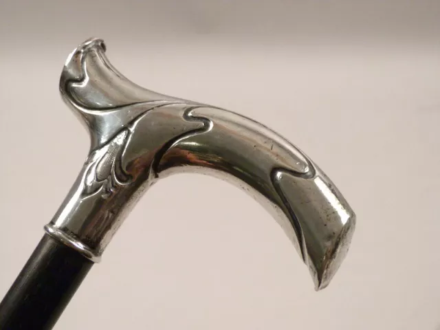 ra5/7  alter Jugendstil Gehstock  Griff aus 800er SILBER