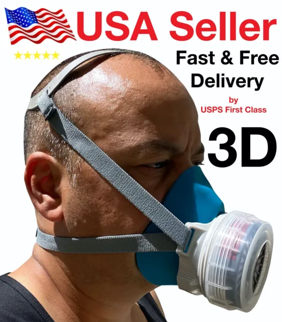 3D Half Face Respirator, LARGE, BRAND NEW, AUGUST 2020 STOCK, respirator paint