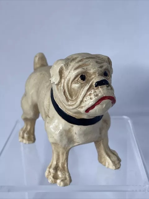 Vintage Resin English Bulldog Figurine Fawn Hand Painted