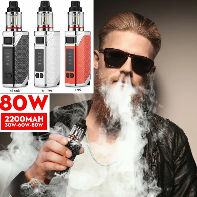 Electronic Cigarette Vape Pen E cig Box Mod shisha tank kit 80W 2200mah Battery