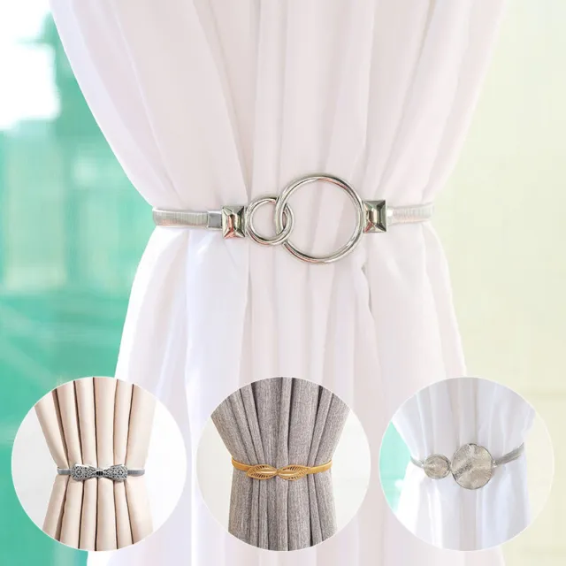 Curtain Tie Back Holder Button Hanger Metal Spring Tassel Hook Holdback Decor