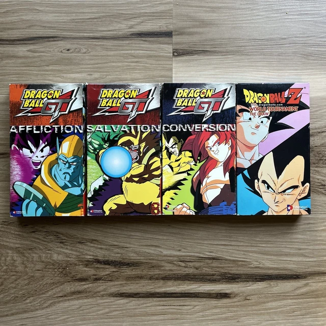 LOT DE 4 cassettes Dragon Ball Z GT VHS Affliction, Conversion, Salvation World Tour EUR 9,70