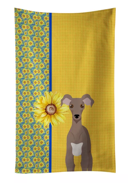Summer Sunflowers Fawn Italian Greyhound Kitchen Towel WDK5431KTWL