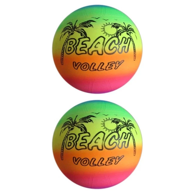 2pcs Rainbow Balls Sports Play Ball Kickball Handball Toy for Indoor Outdoor