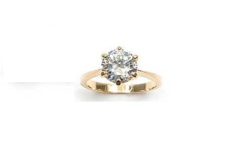 Bague Solitaire Femme Dolly-Bijoux, Diamant Cz 7mm, Plaqué Or 18K 5 Microns, Taille 56
