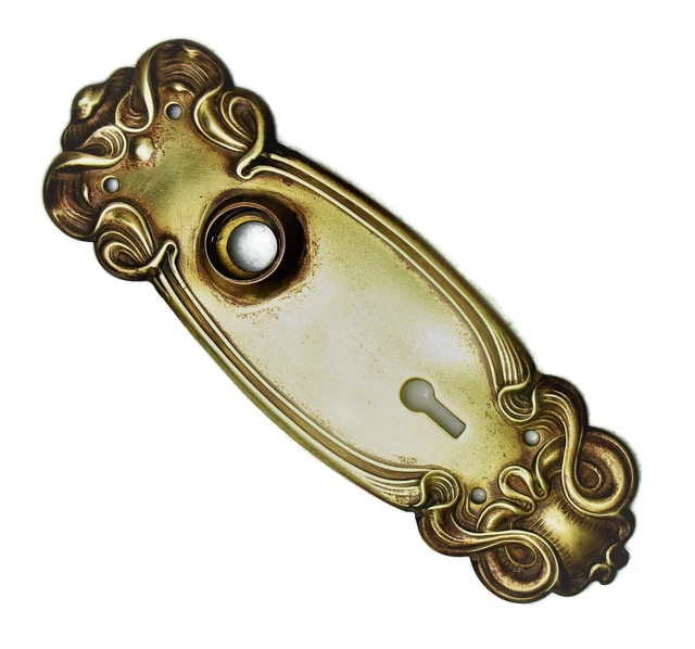 One Antique Vintage Victorian Eastlake Ornate Backplate Door Plate Reclaimed