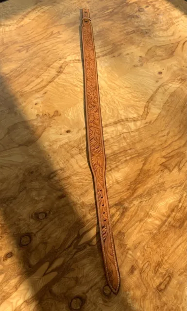M.L. Leddy's fully hand tooled western leather belt size 30. Retails at $250