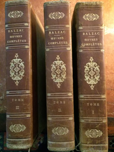 Balzac Honoré. Oeuvres complètes en trois volumes cuir édition de 1911.