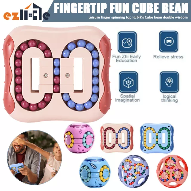 Rotating Kid Intelligence Fidget Magic Bean Cube Finger Toy Stress Relief Puzzle