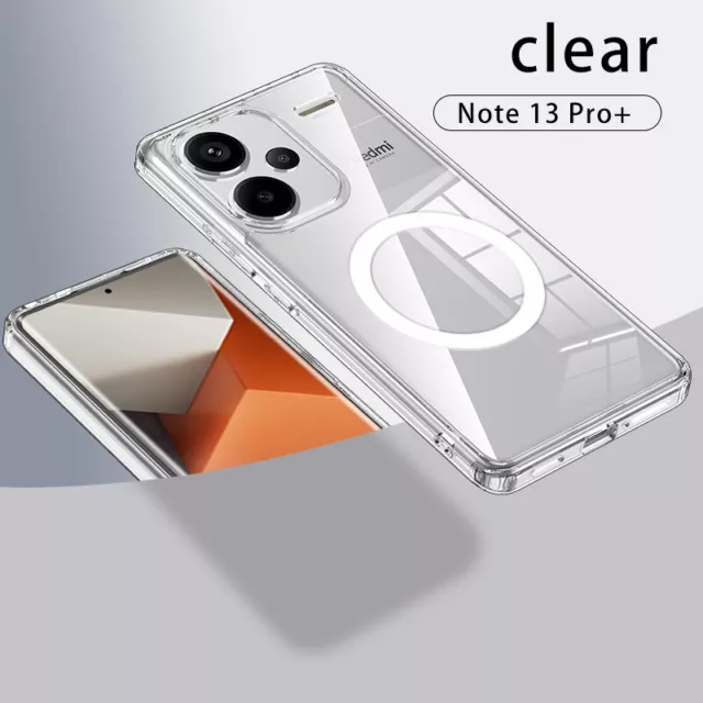 For Xiaomi Redmi Note 13 Pro+ Anti-Yellow Transparent Bayer Crystal Cover Case