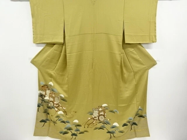 6497647: Japanese Kimono / Vintage Iro-Tomesode / Embroidery / Carriage