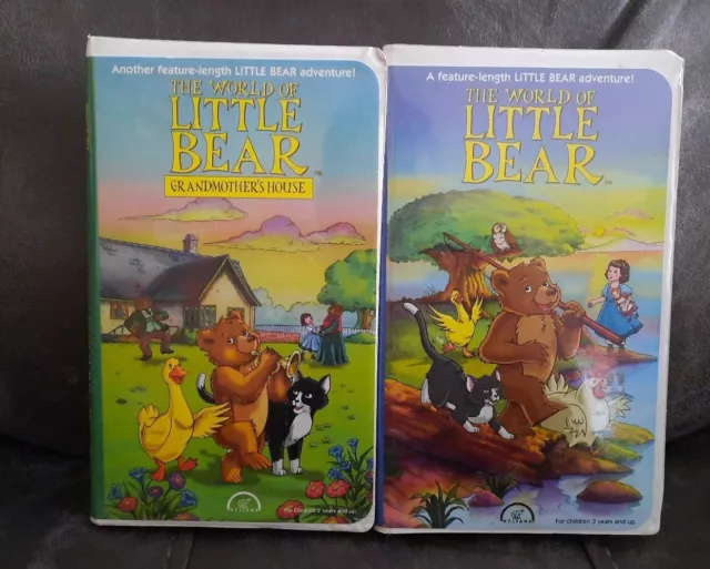 2 VHS LITTLE BEAR The World Of Little Bear Grandmother's House (VHS 1996-97)