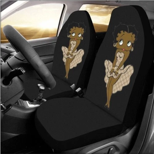 Betty Boop Afro American Car Seat Set of 2 Universal Front Seat Covers