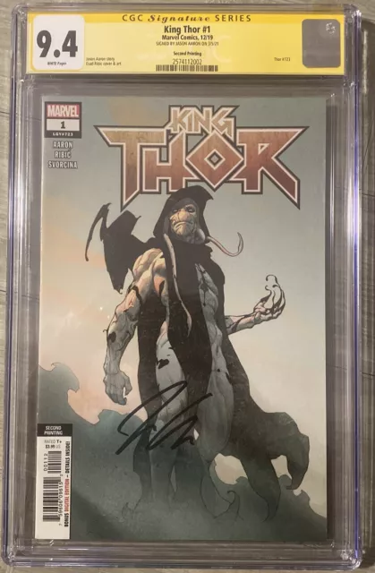 King Thor #1 (2nd Print) - Ribic Variant Gorr the God Butcher CGC SS 9.4 Signed