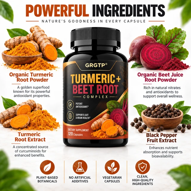 Visualize Complex Roots TURMERIC+ BEET ROOT - Supports Healthy Circulation & Daily Energy,Joint ...