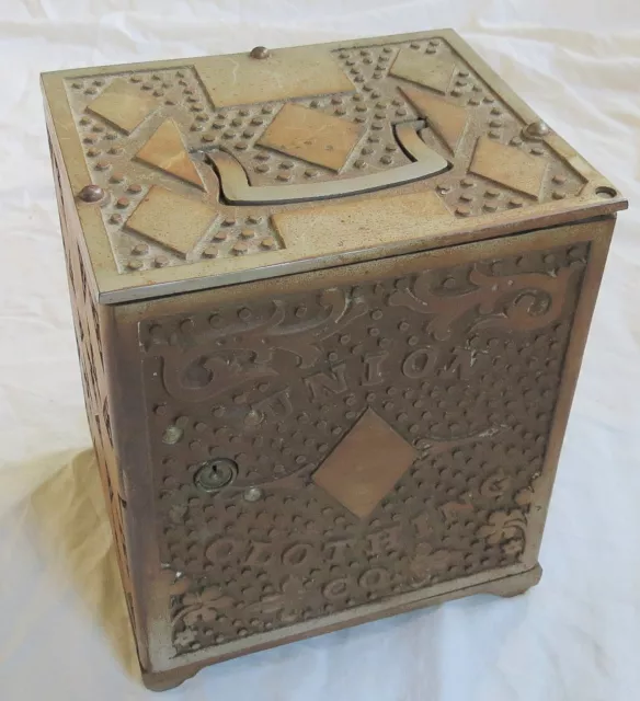 Cast Iron Union Clothing Company Strongbox/Safe/Bank  Vtg Old Antique